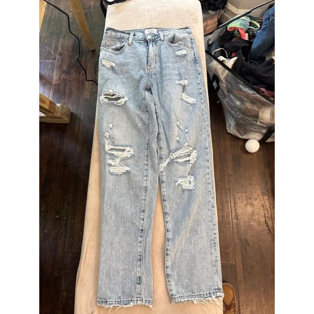Pistola light wash distressed denim jeans